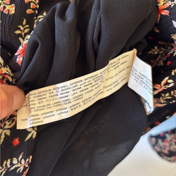 Zara Black Floral Pleated Ruffle Midi Maxi Dress Bloggers Fave Bohemian Crinkle - Picture 4 of 17